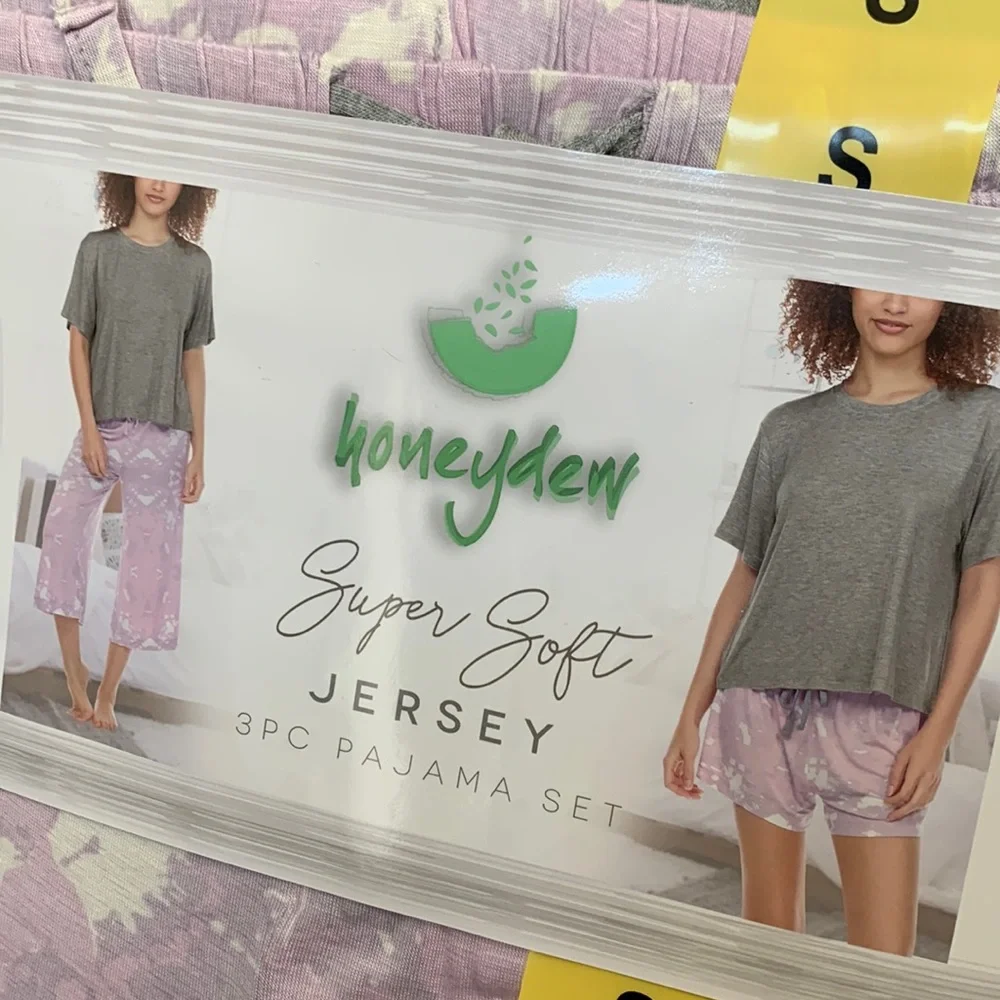 NWT Honeydew Womens 3PC Pajama Set Super Soft Jersey Zion Tie-Dye - Picture 6 of 6
